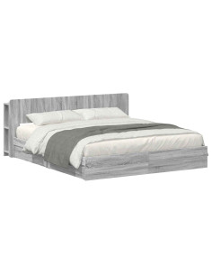 Telaio del letto con storage Sonoma grigio 180 x 200 cm