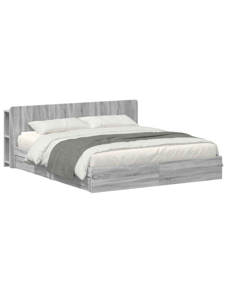 Telaio del letto con storage Sonoma grigio 180 x 200 cm
