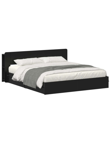 Telaio del letto con storage con cassetto Nero 200 x 200 cm
