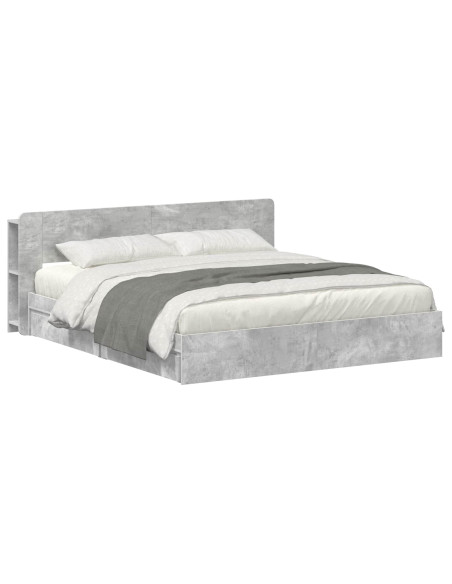 Telaio del letto con storage Grigio Cemento 200 x 200 cm