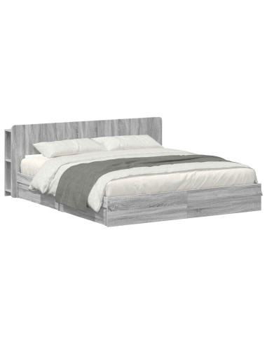 Telaio del letto con storage Sonoma grigio 200 x 200 cm
