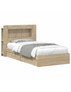 Telaio del letto con storage Rovere Sonoma 75 x 190 cm