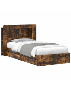 Telaio del letto con storage Rovere Fumo 90 x 190 cm