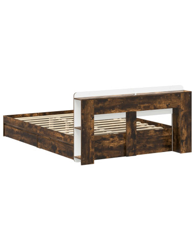 Telaio del letto con storage Rovere Fumo 135 x 190 cm