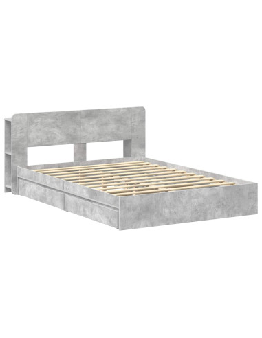 Telaio del letto con storage Grigio Cemento 150 x 200 cm