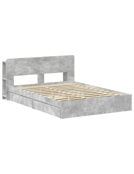 Telaio del letto con storage Grigio Cemento 150 x 200 cm
