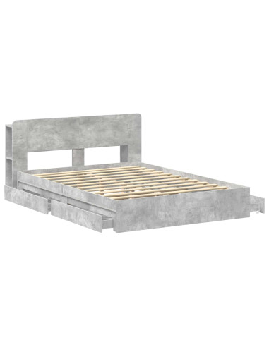 Telaio del letto con storage Grigio Cemento 150 x 200 cm