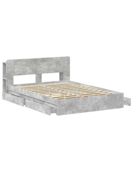 Telaio del letto con storage Grigio Cemento 150 x 200 cm