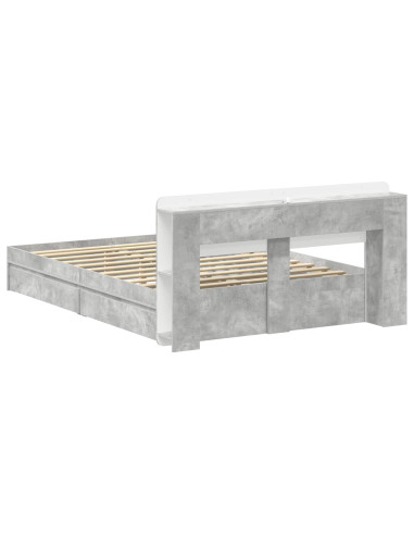 Telaio del letto con storage Grigio Cemento 150 x 200 cm