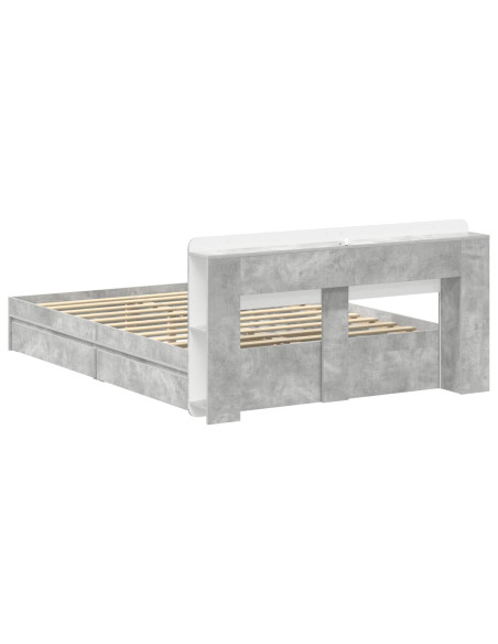 Telaio del letto con storage Grigio Cemento 150 x 200 cm