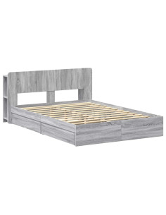 Telaio del letto con storage Sonoma grigio 150 x 200 cm 2