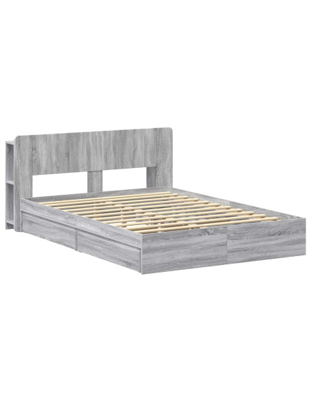 Telaio del letto con storage Sonoma grigio 160 x 200 cm