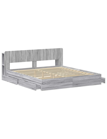 Telaio del letto con storage Sonoma grigio 180 x 200 cm