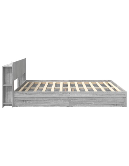 Telaio del letto con storage Sonoma grigio 180 x 200 cm