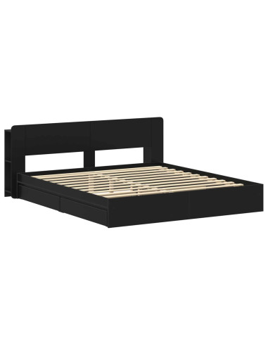 Telaio del letto con storage con cassetto Nero 200 x 200 cm