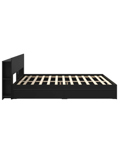 Telaio del letto con storage con cassetto Nero 200 x 200 cm