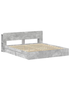 Telaio del letto con storage Grigio Cemento 200 x 200 cm 2