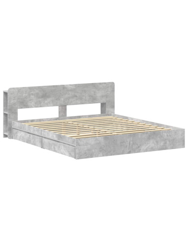Telaio del letto con storage Grigio Cemento 200 x 200 cm