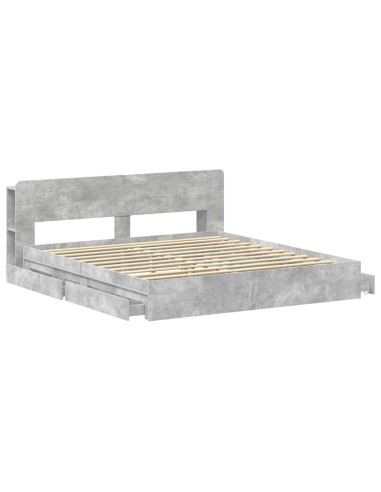 Telaio del letto con storage Grigio Cemento 200 x 200 cm