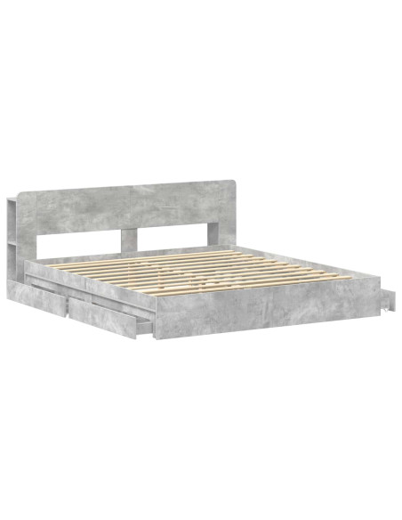Telaio del letto con storage Grigio Cemento 200 x 200 cm