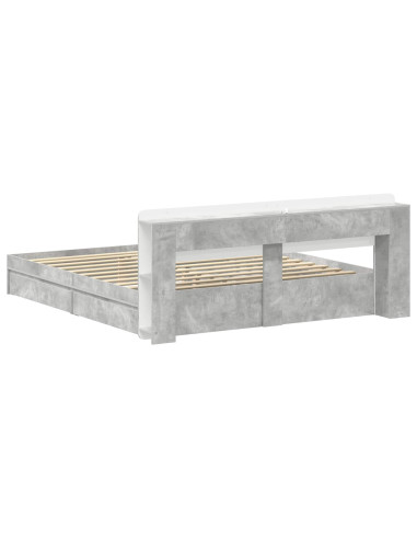 Telaio del letto con storage Grigio Cemento 200 x 200 cm