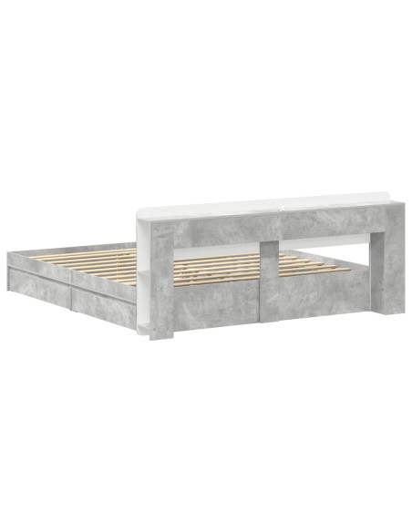 Telaio del letto con storage Grigio Cemento 200 x 200 cm