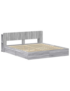 Telaio del letto con storage Sonoma grigio 200 x 200 cm 2