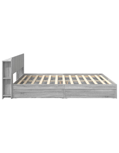 Telaio del letto con storage Sonoma grigio 200 x 200 cm