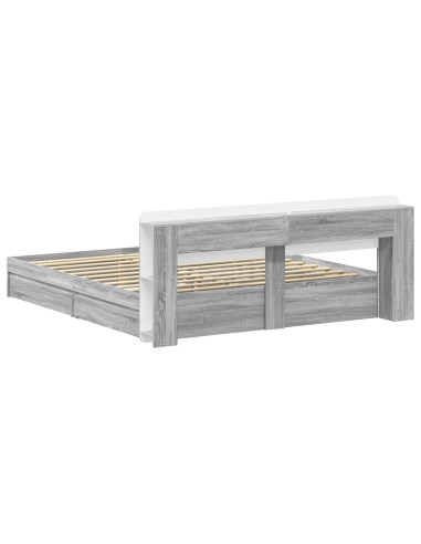 Telaio del letto con storage Sonoma grigio 200 x 200 cm
