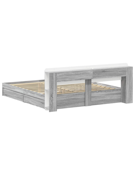 Telaio del letto con storage Sonoma grigio 200 x 200 cm