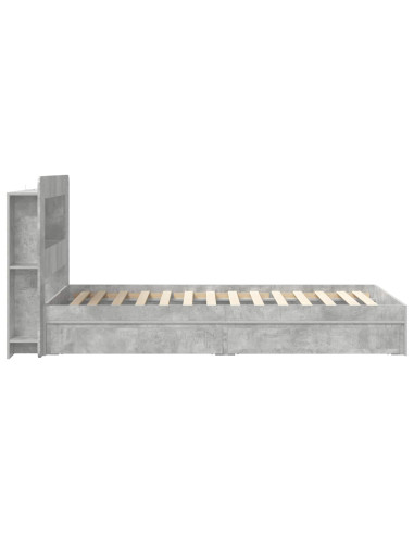 Telaio del letto con storage Grigio Cemento 75 x 190 cm