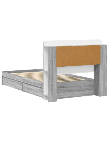 Telaio del letto con storage Sonoma grigio 75 x 190 cm