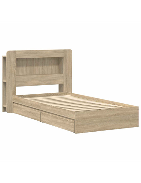 Telaio del letto con storage Rovere Sonoma 75 x 190 cm
