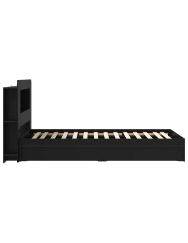 Telaio del letto con storage con cassetto Nero 90 x 190 cm