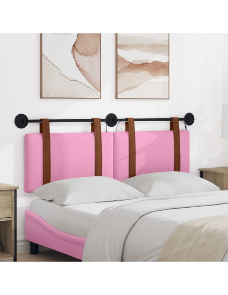 Testiera sospesa Con luce LED Rosa PU Antico