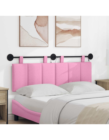 Testiera sospesa Con luce LED Rosa Tessuto