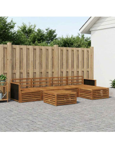 Set di divani da esterno 6 pcs Naturale 79 x 79 x 37 cm