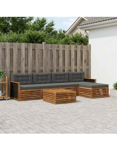 Set di divani da esterno 6 pcs Naturale e Antracite
