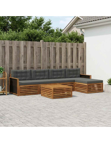 Set di divani da esterno 6 pcs Naturale e Antracite