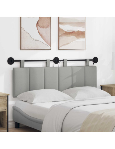Testiera sospesa Con luce LED Grigio Nuvola Tessuto