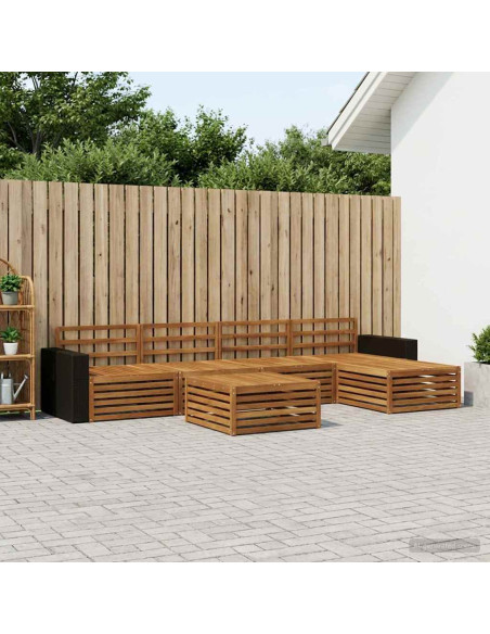 Set di divani da esterno 6 pcs Naturale 79 x 79 x 37 cm