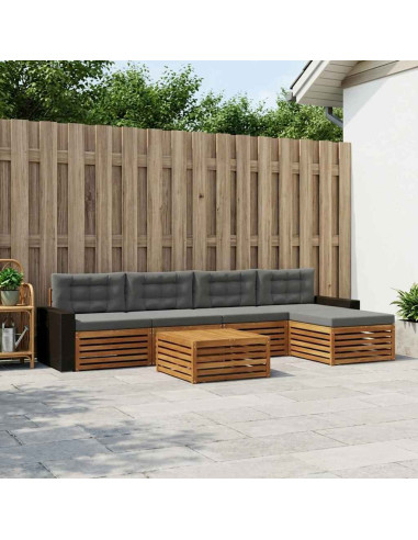 Set di divani da esterno 6 pcs Naturale e Antracite