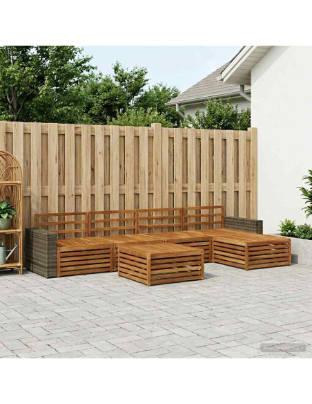 Set di divani da esterno 6 pcs Naturale 79 x 79 x 37 cm