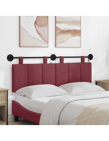 Testiera sospesa Con luce LED Rosso Vino Tessuto