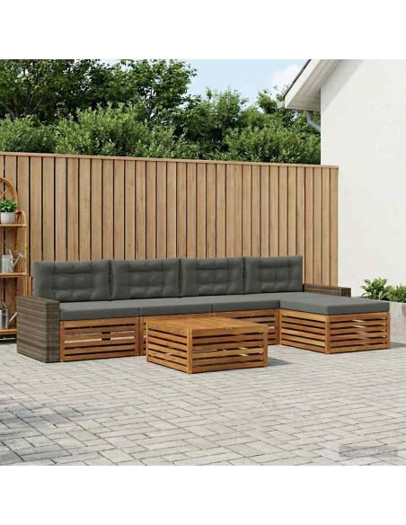 Set di divani da esterno 6 pcs Naturale e Antracite