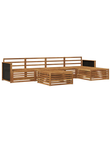 Set di divani da esterno 6 pcs Naturale 79 x 79 x 37 cm