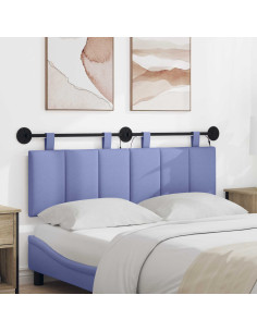 Testiera sospesa Con luce LED Blu jeans Tessuto