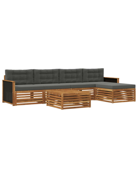 Set di divani da esterno 6 pcs Naturale e Antracite