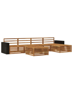 Set di divani da esterno 6 pcs Naturale 79 x 79 x 37 cm 2