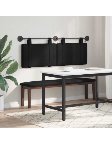 Testiera sospesa Con luce LED Nero Tessuto